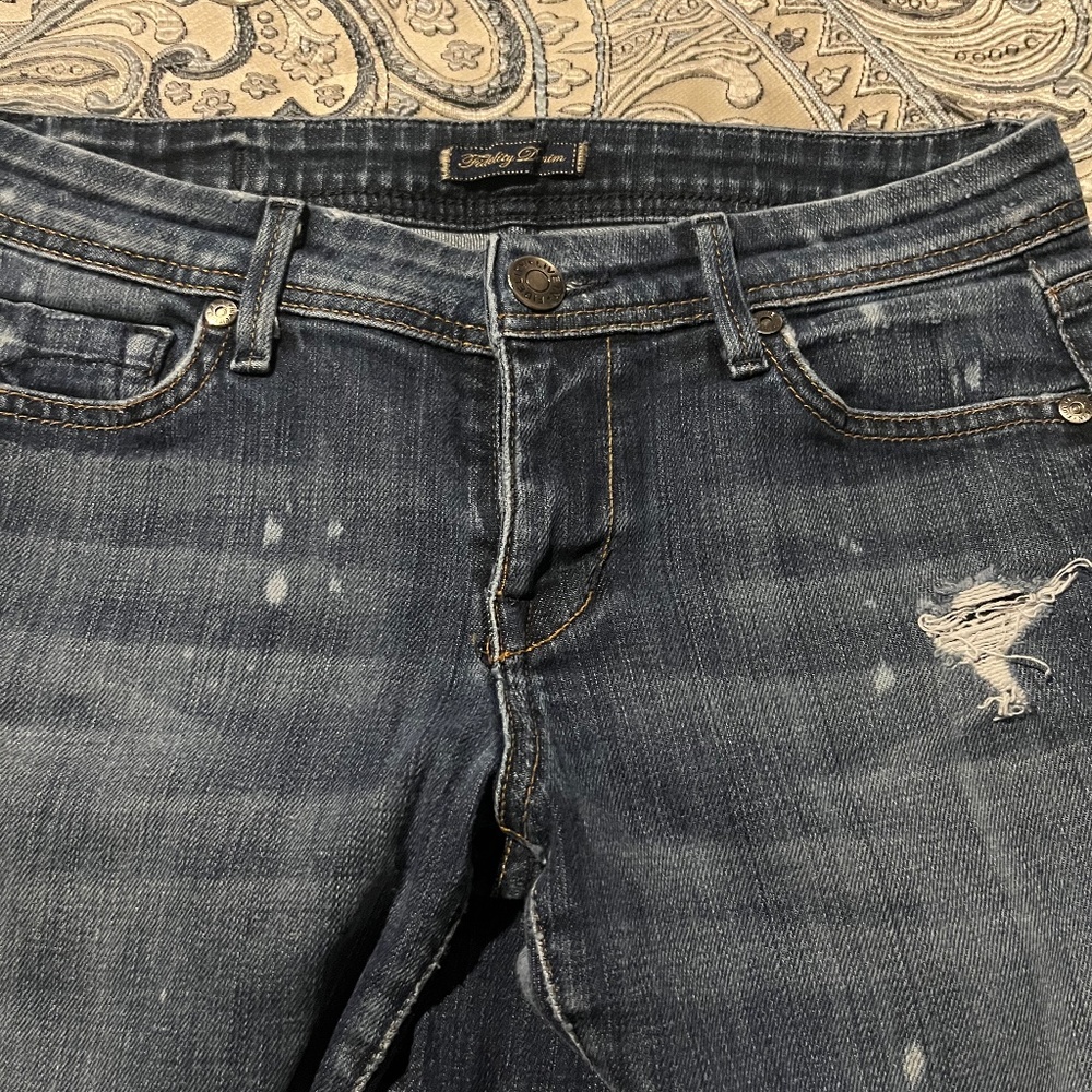 Finelity Size 26 Jeans Acid Wash and Ripped